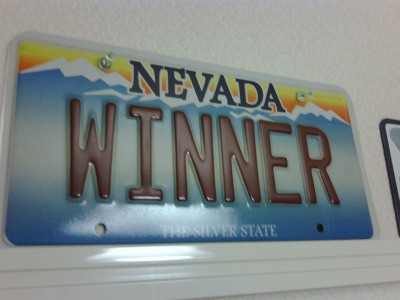 Nevada state WINNER plate